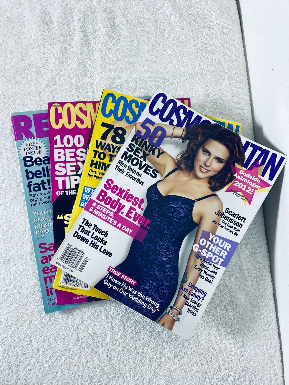 Lot Of 4 Used Cosmopolitan And Redbook Magazines 2011/2012 Retro Reading Issues